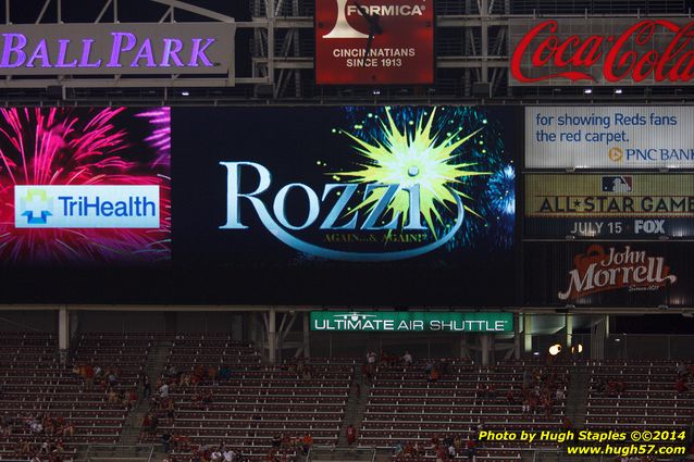 An exciting, come-from-behind victory for the Reds over the division rival Pittsburgh Pirates. Reds win, 6-5. Followed by Rozzi's Fireworks :-)