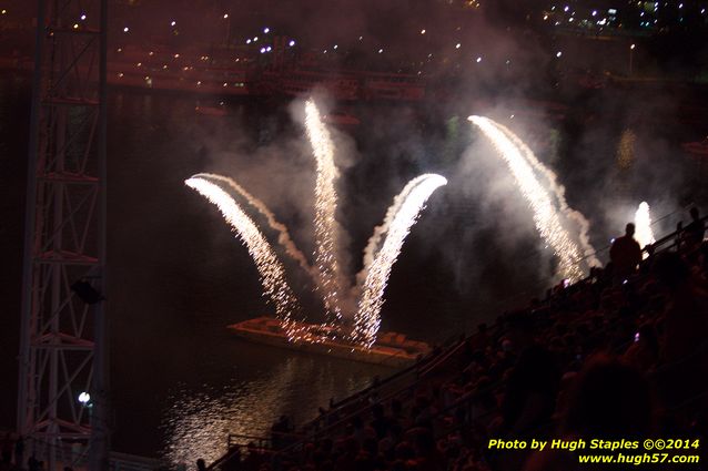 An exciting, come-from-behind victory for the Reds over the division rival Pittsburgh Pirates. Reds win, 6-5. Followed by Rozzi&#39;s Fireworks :-)